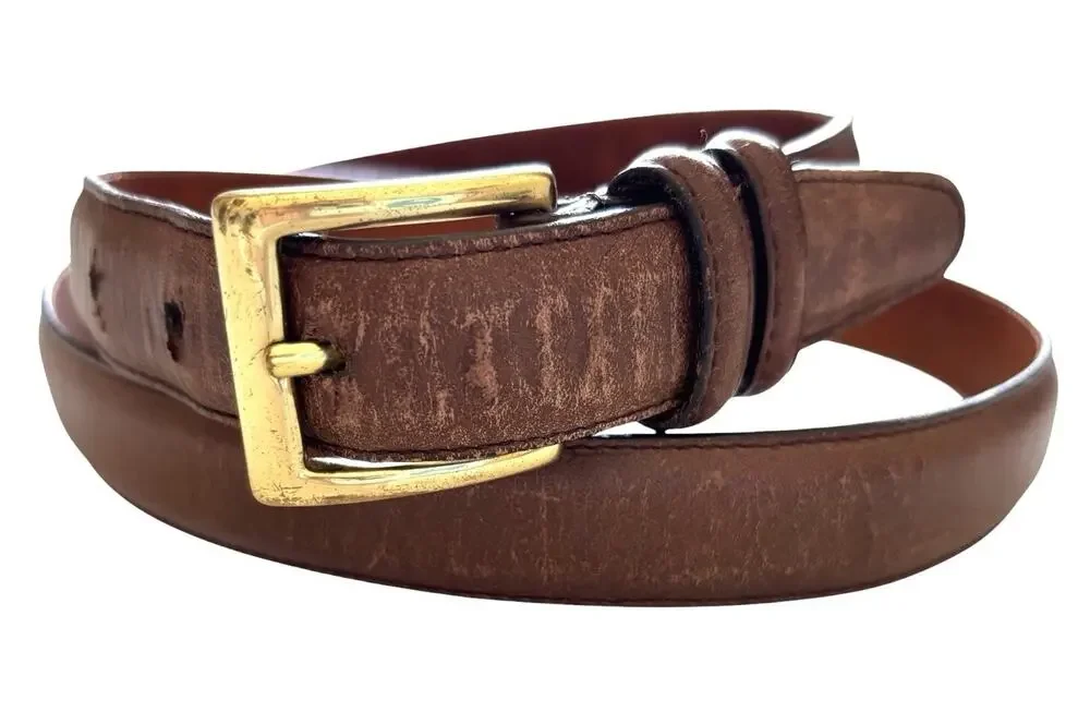 Coach 3883 Brown Leather Belt Men's Size 38” Brass Buckle Vintage Classic